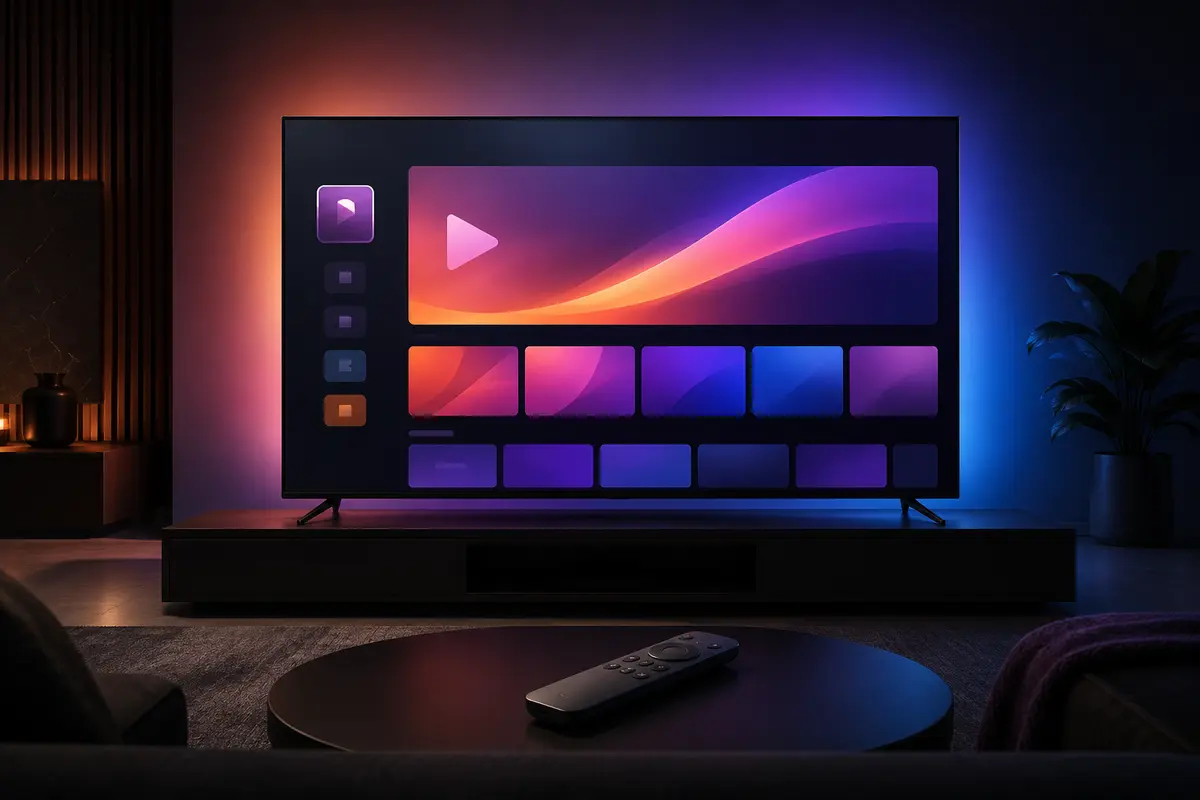 UniTV na Smart TV com interface de entretenimento